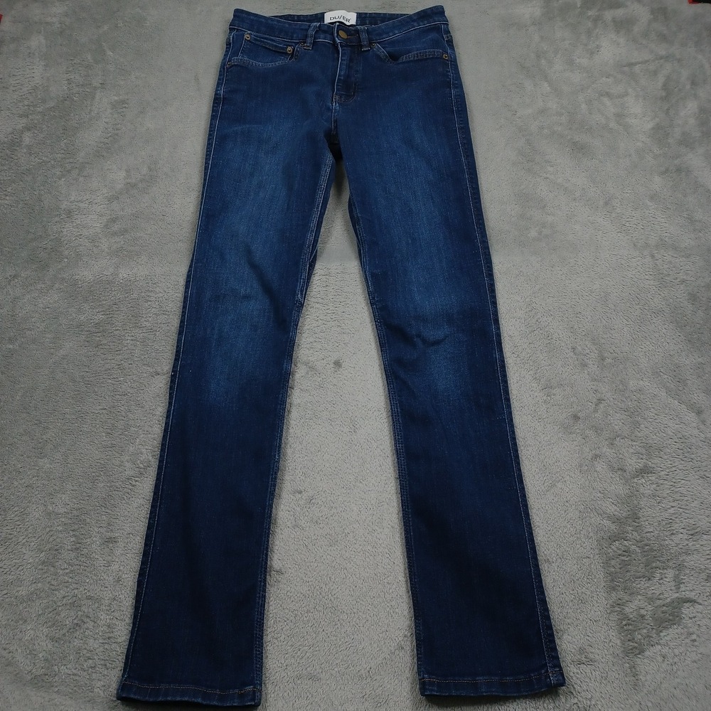 Duer Jeans Womens 26 Blue Denim Mid Rise Straight Performance Preppy
